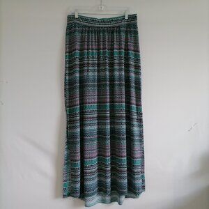 Lane Bryant Womens Multicolor Zig Zag Print Y2K Gothic Maxi Skirts Size 14/16